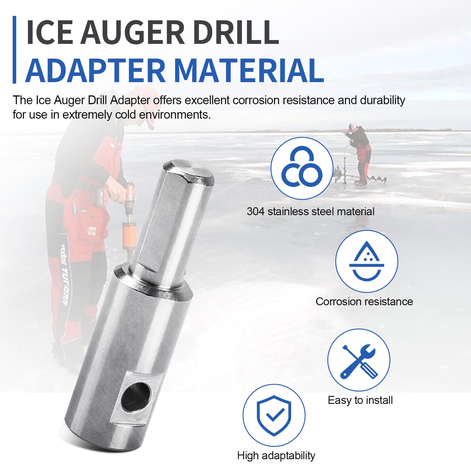Ice Auger Adapter - Drill Chuck Compatibility -5 Ice Auger Adapter - Drill Chuck Compatibility -5