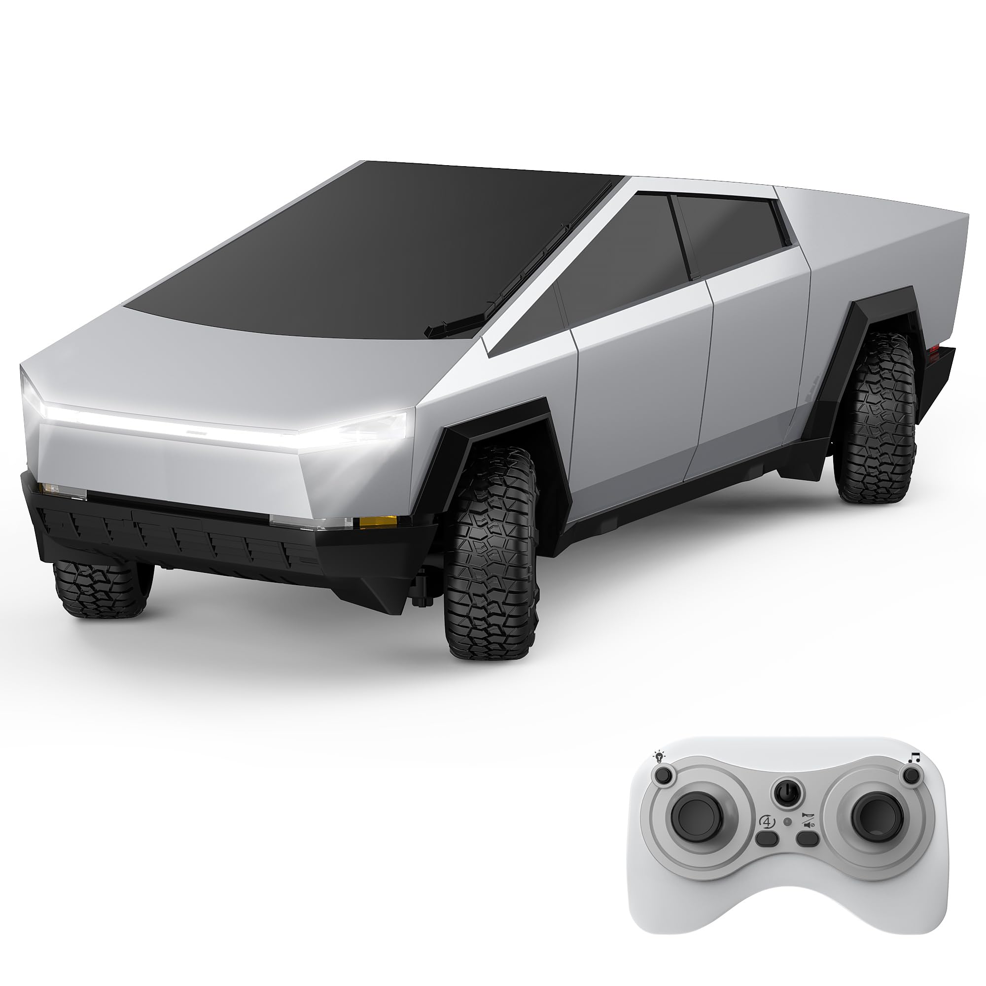 DOUBLE E 1:16 RC Car New Energy Remote Control Cybertruck Toy 4WD Cybertruck Remote Control Toy Vehicle with Lights & Sound Christmas Birthday Gift for 6 7 8+ Year Old Boys Girls