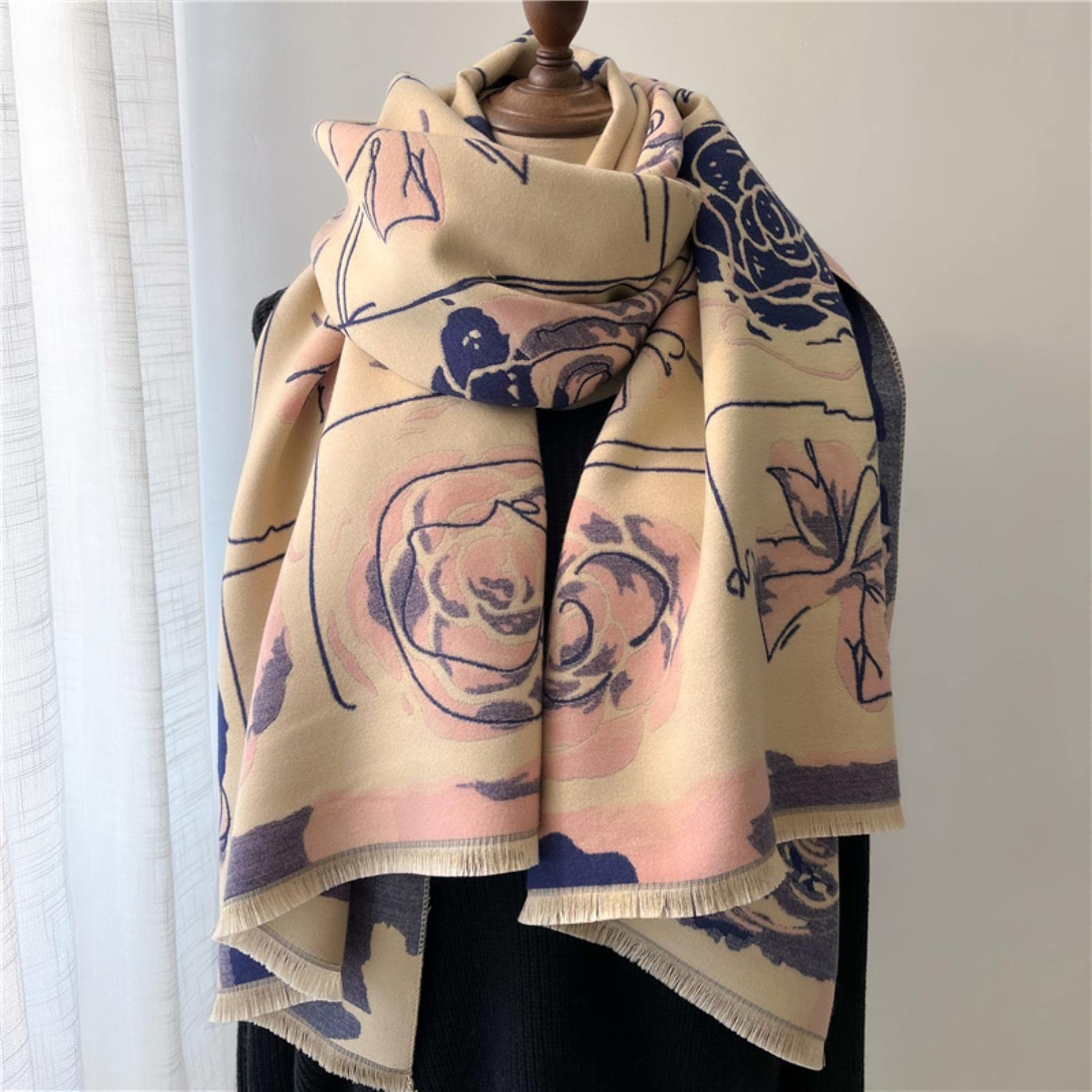 URYYRIT Sciarpa Donne Cashmere Scialle Scarf Design Spesso Coperta Inverno Inverno Scarf Poncho