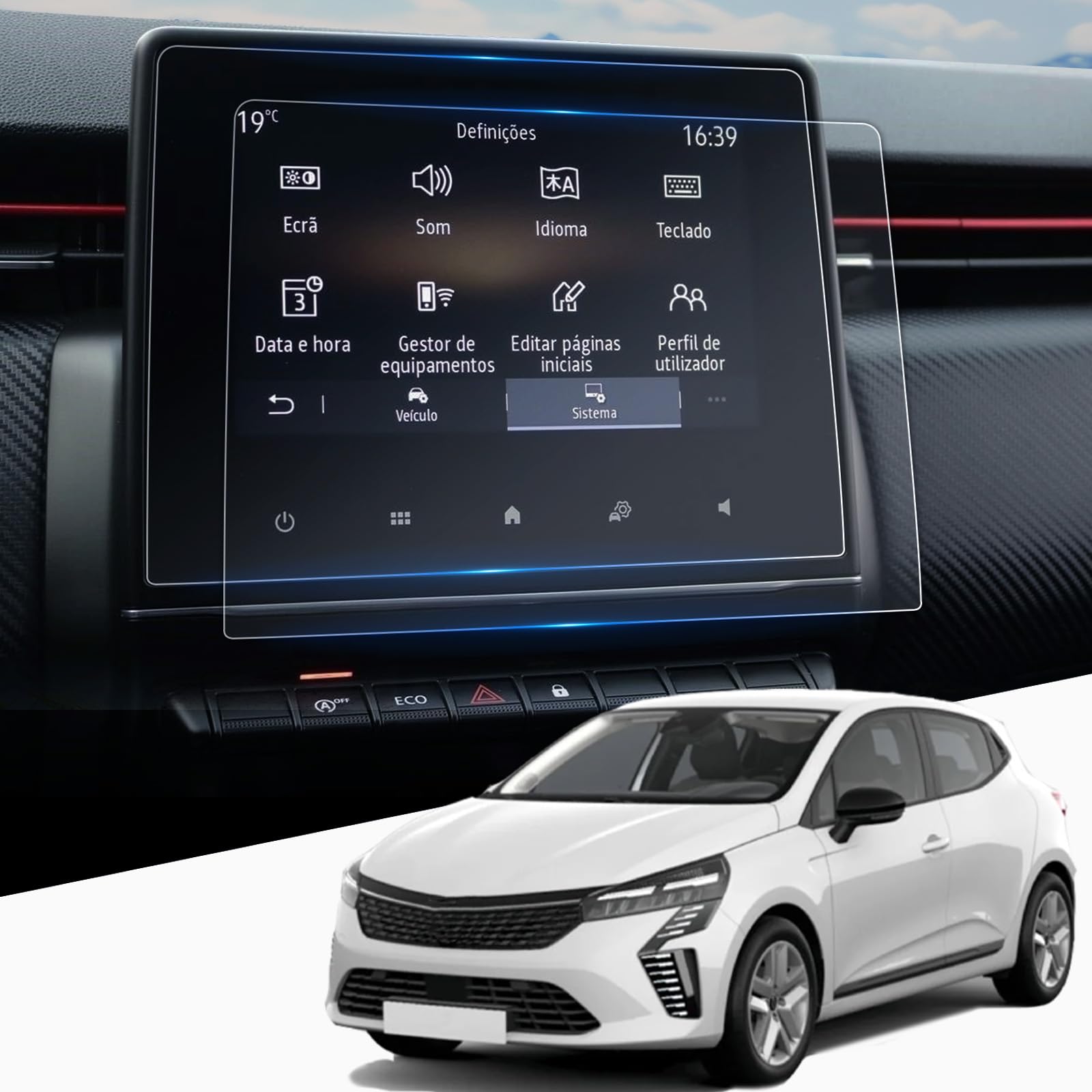 7" pellicola navigazione protezione schermo per Renaul-t Clio 5 Captur 2 Arkana Zoe 2020-2024 2025, nano film accessorio per Clio 5, 6H antigraffio, anti impronta digitale