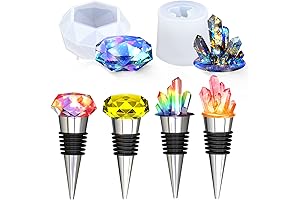 Mity Rain 8-Piece Wine Stopper Silicone Molds for Resin Creations with Crystals and Gems