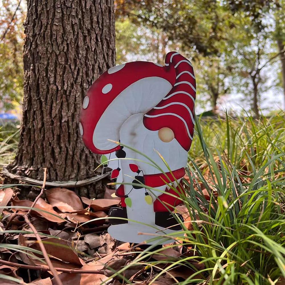 Paletto Da Giardino Natalizio Con Elfi - Decorazione Ferro Per Esterni | Per Prato, Patio, Giardino