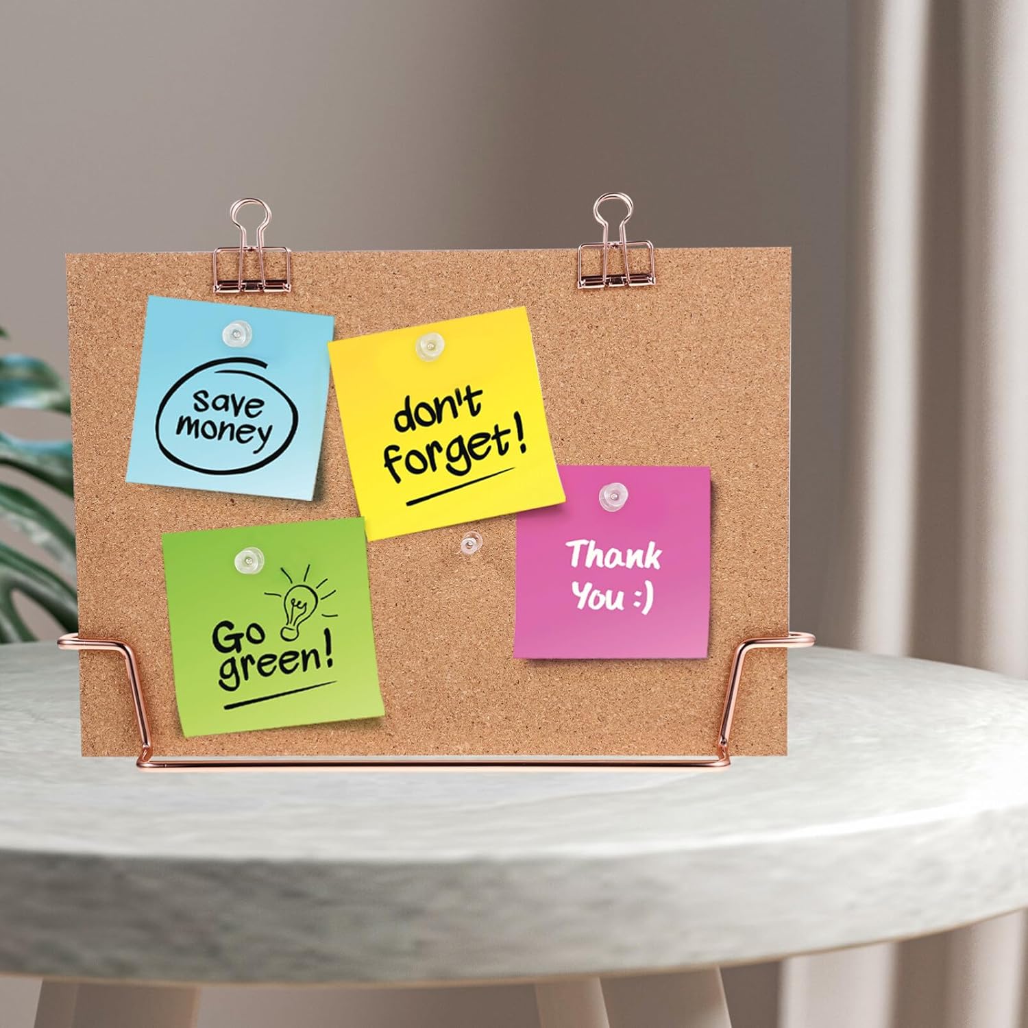 NUOBESTY Desktop Stand 1 Set Cork Board Bulletin Board Desktop Cork Board with Stand Rectangle Pin Board Double Sided Memo Message Board Picture Board Board for Home Office