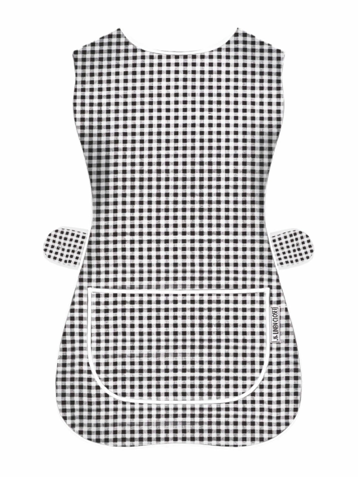 (3Xl, Black Check) Ladies Work Tabard Aprons Women Men Catering Cleaning Kitchen 5061001950591