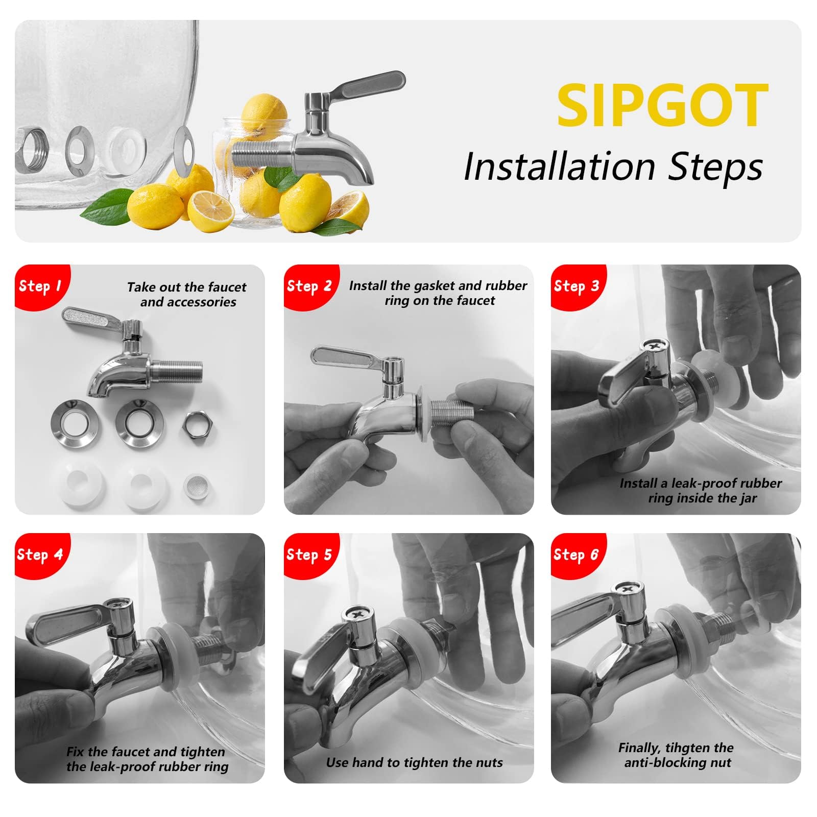 Espiga de repuesto para dispensador de bebidas, llave de acero inoxidable para dispensador de bebidas, grifo dispensador de agua, grado alimenticio, con tapa antiobstrucción (1 paquete)