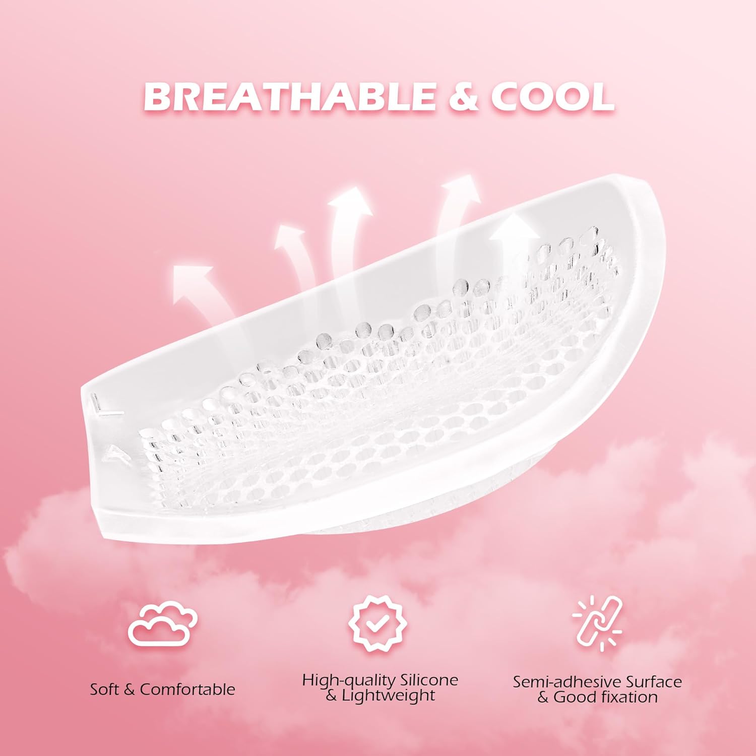 Yofidra Silicone Bra Inserts and Breast Enhancers, Add 2 Cups, Breathable, Reusable,1 Pair - Image 4