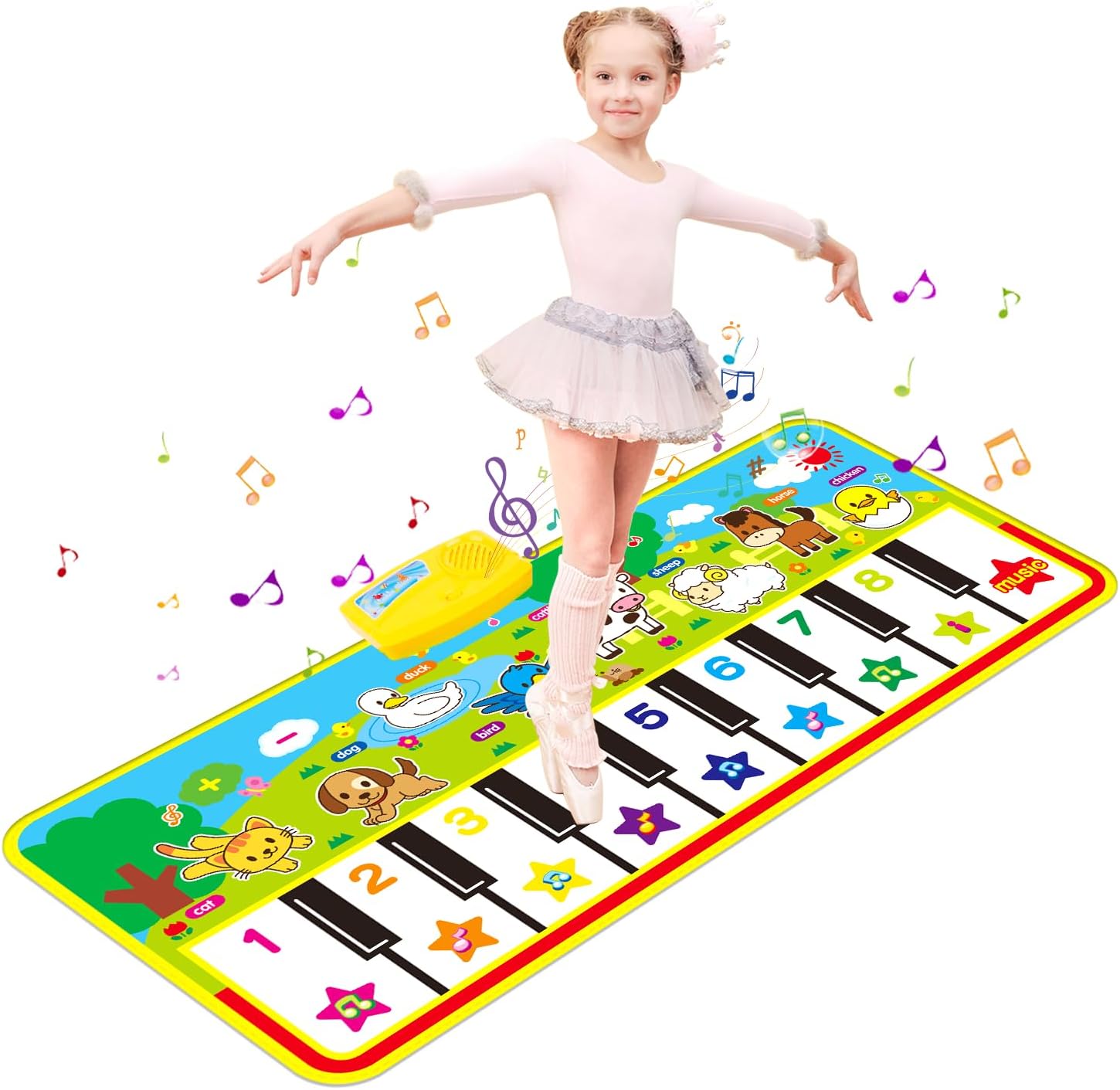 m zimoon Piano Mat, Kids Large Music Mat Children’s Touch Play Musical Carpet Piano Floor Mat Dance Mat Gifts Toys for 2 3 4 5 6 7 8 Years Old Kids Boys Girls Toddlers(135 × 58 cm)