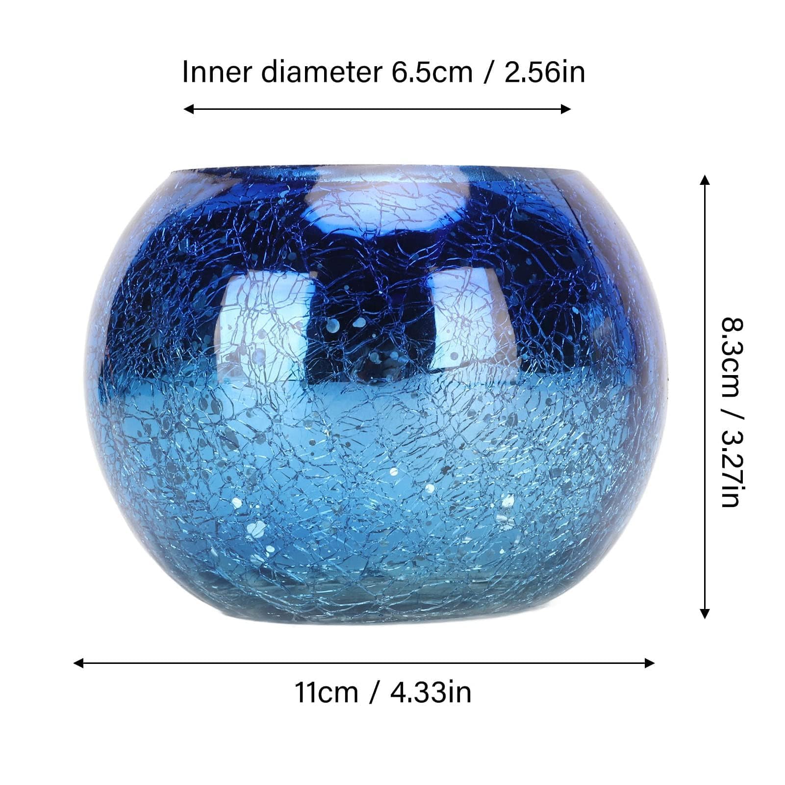 Portacandele in Vetro Decorativo, Sfumatura Blu, per Candele Votive, Matrimoni, Chiesa, Camera da Letto, Decorazione Tavola, Feste di Compleanno