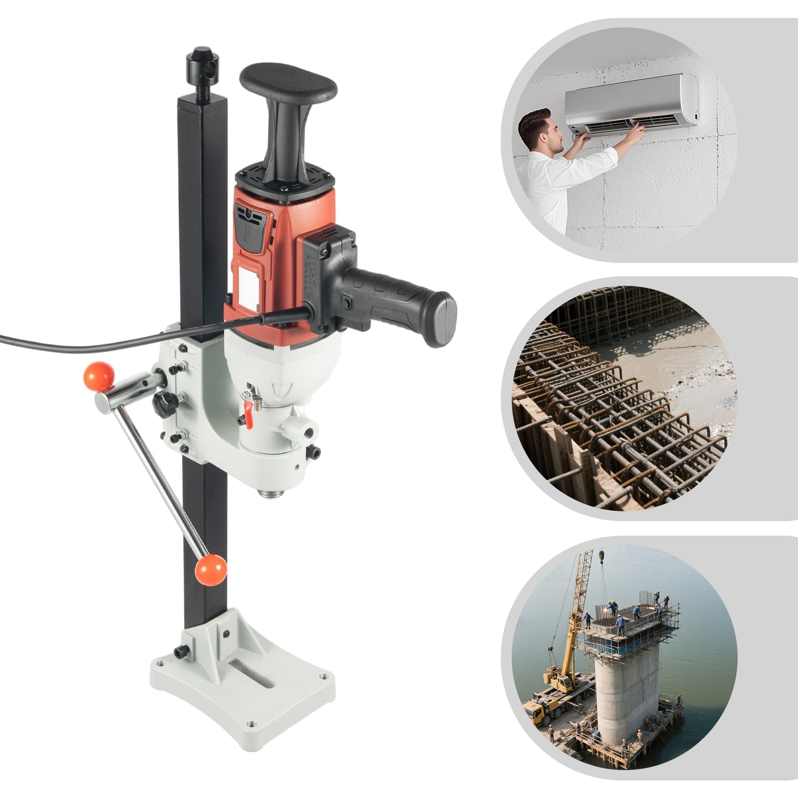 2200W Kernbohrgerät Kernbohrmaschine Diamant Handhold Kernbohrer Kernbohrgerät Φ180mm 220V Motorization Kernbohrmaschine Nasss Trocken Diamantbohrer