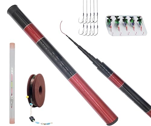 Caña de pescar telescópica Tenkara de 1,5 m/2,7 m/3,6 m - Cañas de pescar ultraligeras para viajes - Caña plegable portátil para bass y crappie -