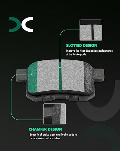 Miniatura 2 de SCITOO Pastillas de freno de cerámica, 8 piezas de pastillas de freno delanteras y traseras kits de frenos para 2008-2012 para Honda para Accord