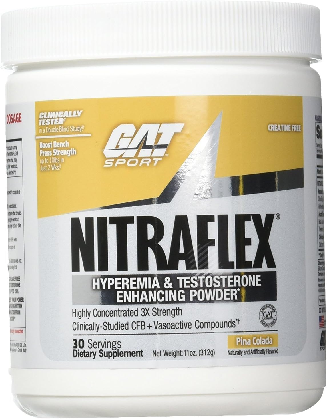 tag ltd GAT Nitraflex Pre-Workout Dietary Supplement (Pina Colada, 30 Servings)