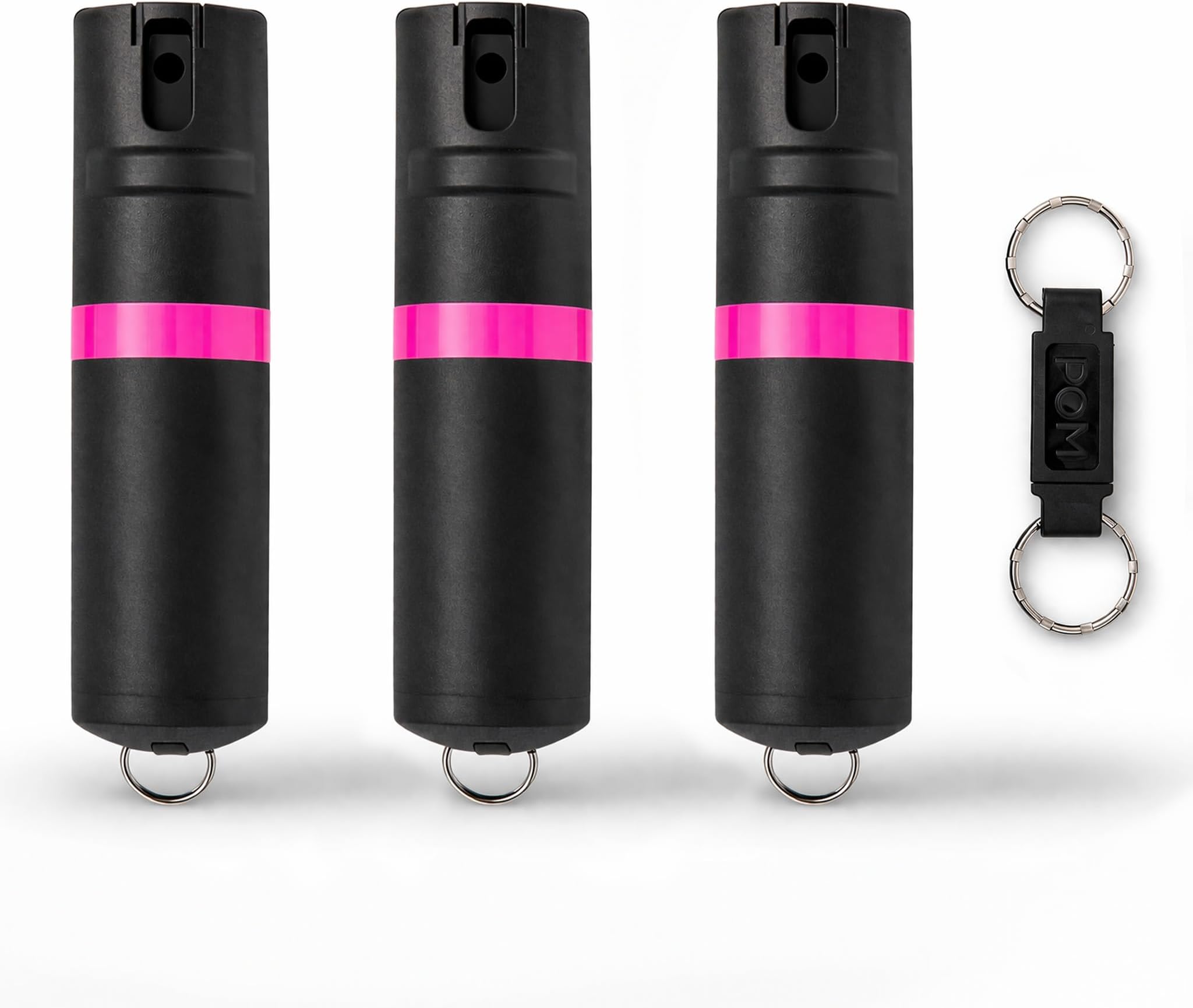 POM Premium Pepper Spray Keychain, Quick Release Access Flip Top Safety, Police Grade OC Formula with UV Marking Dye, 25 Precision Bursts, 10 Foot Effective Range, Made in USA
