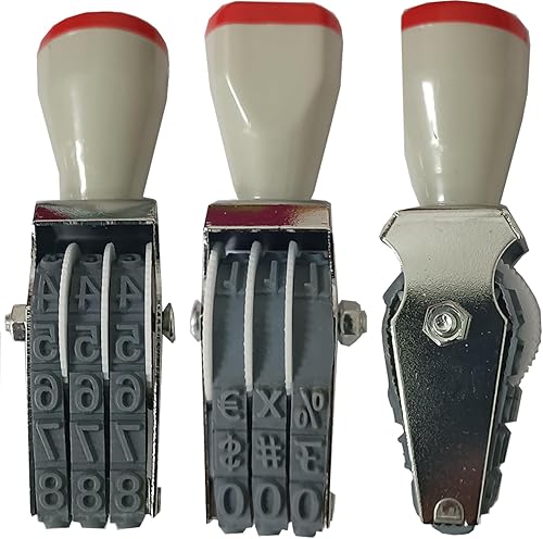 Miniatura 3 de WANLIAN Sello de números de goma ajustable de 3 dígitos, números y símbolos personalizables del 0 al 9 para embalaje, oficina, etiquetas (impresión