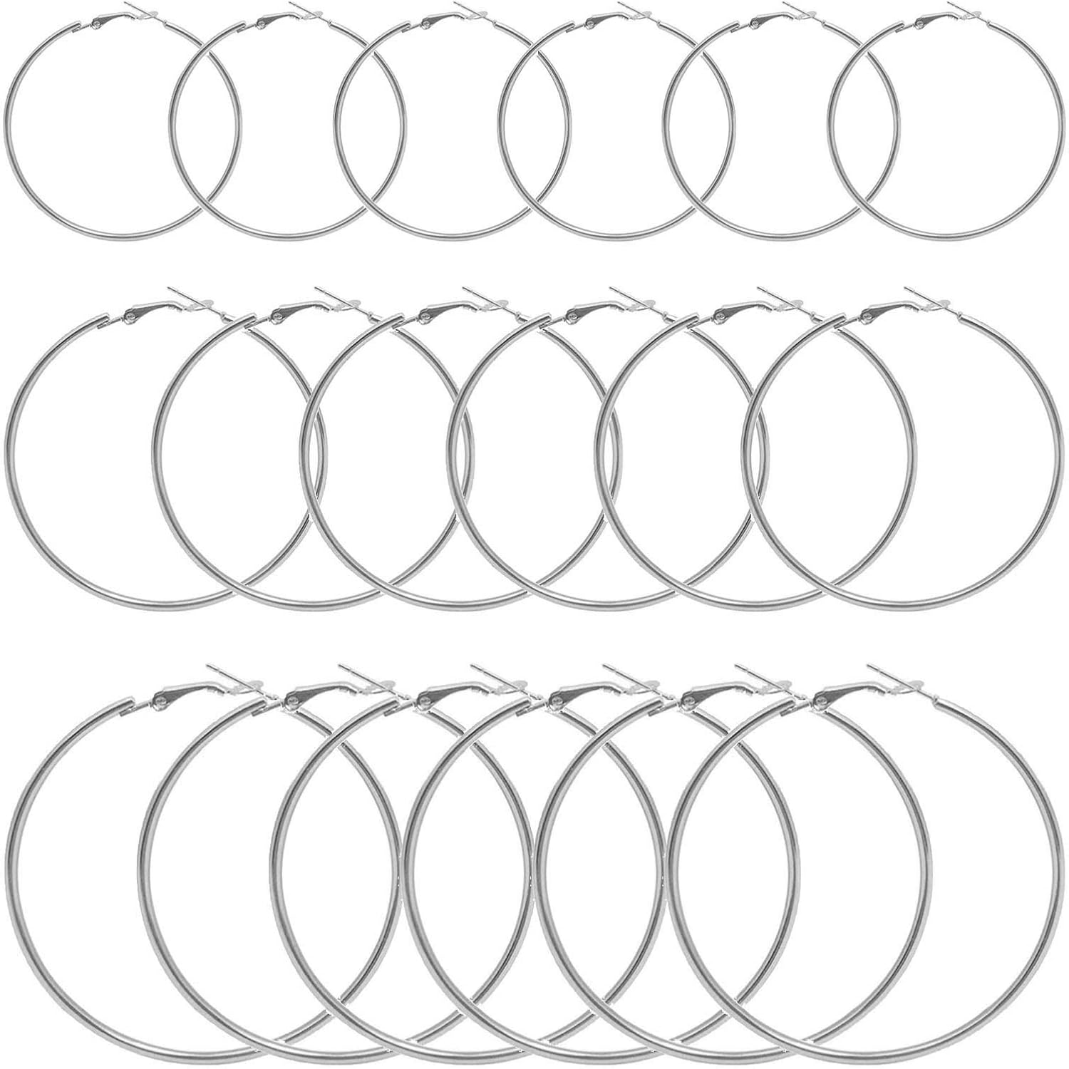 60 aretes de aro con cuentas, hipoalergénicos, aretes de aro con cuentas de círculo abierto para hacer joyas, manualidades, creación de arte, regalo