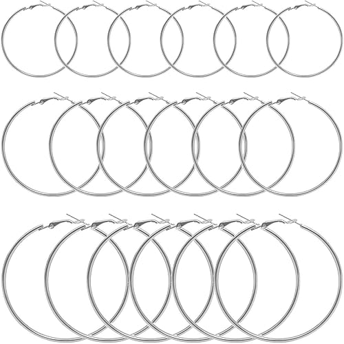 60 aretes de aro con cuentas, hipoalergénicos, aretes de aro con cuentas de círculo abierto para hacer joyas, manualidades, creación de arte, regalo