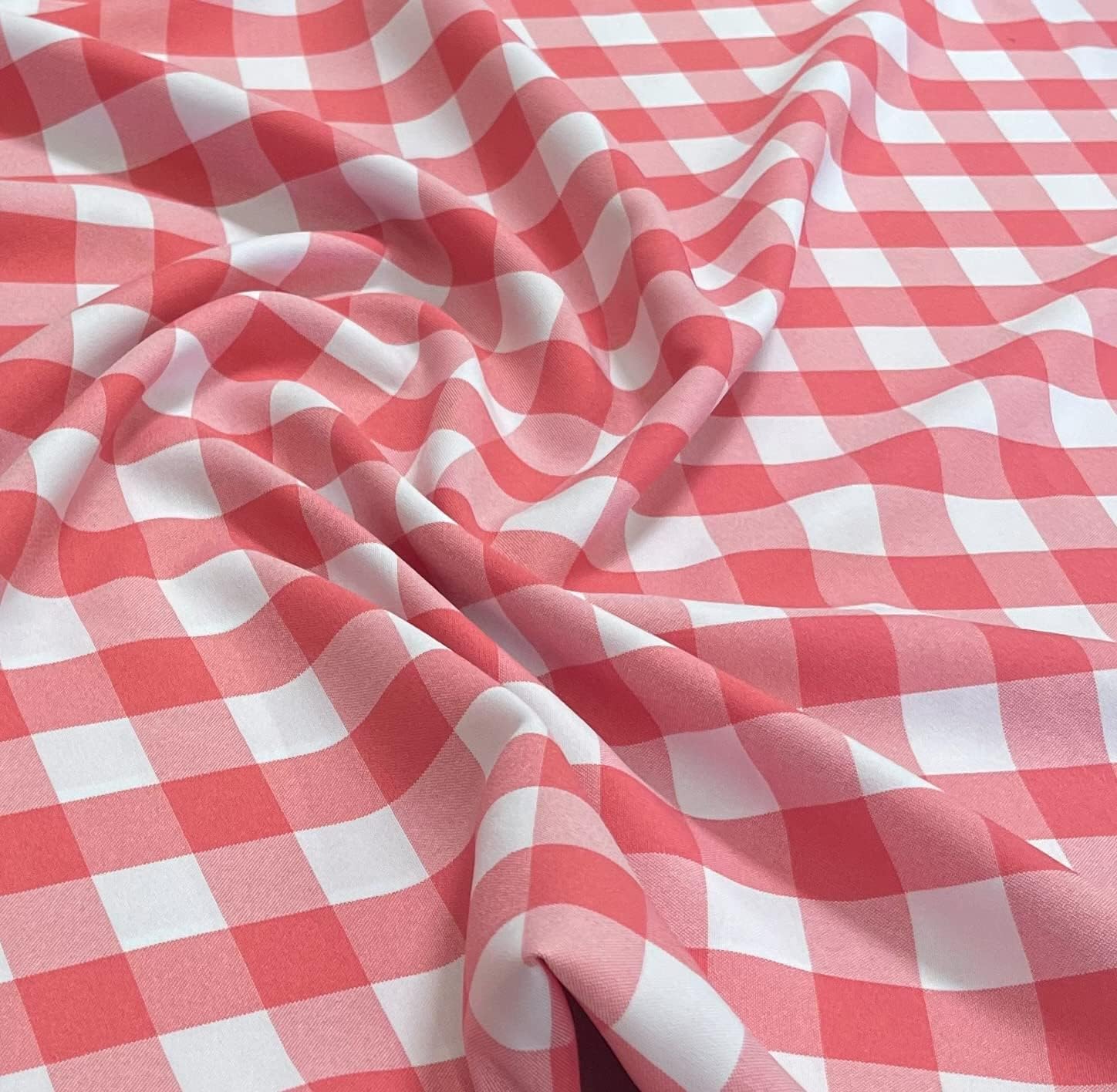 1" Checkered Gingham PolyPoplin Fabric by The Yard - 60 Inch Wide for Sewing, Quilting, Tablecloths, Curtains, Apparel, Crafting, DIY Projects