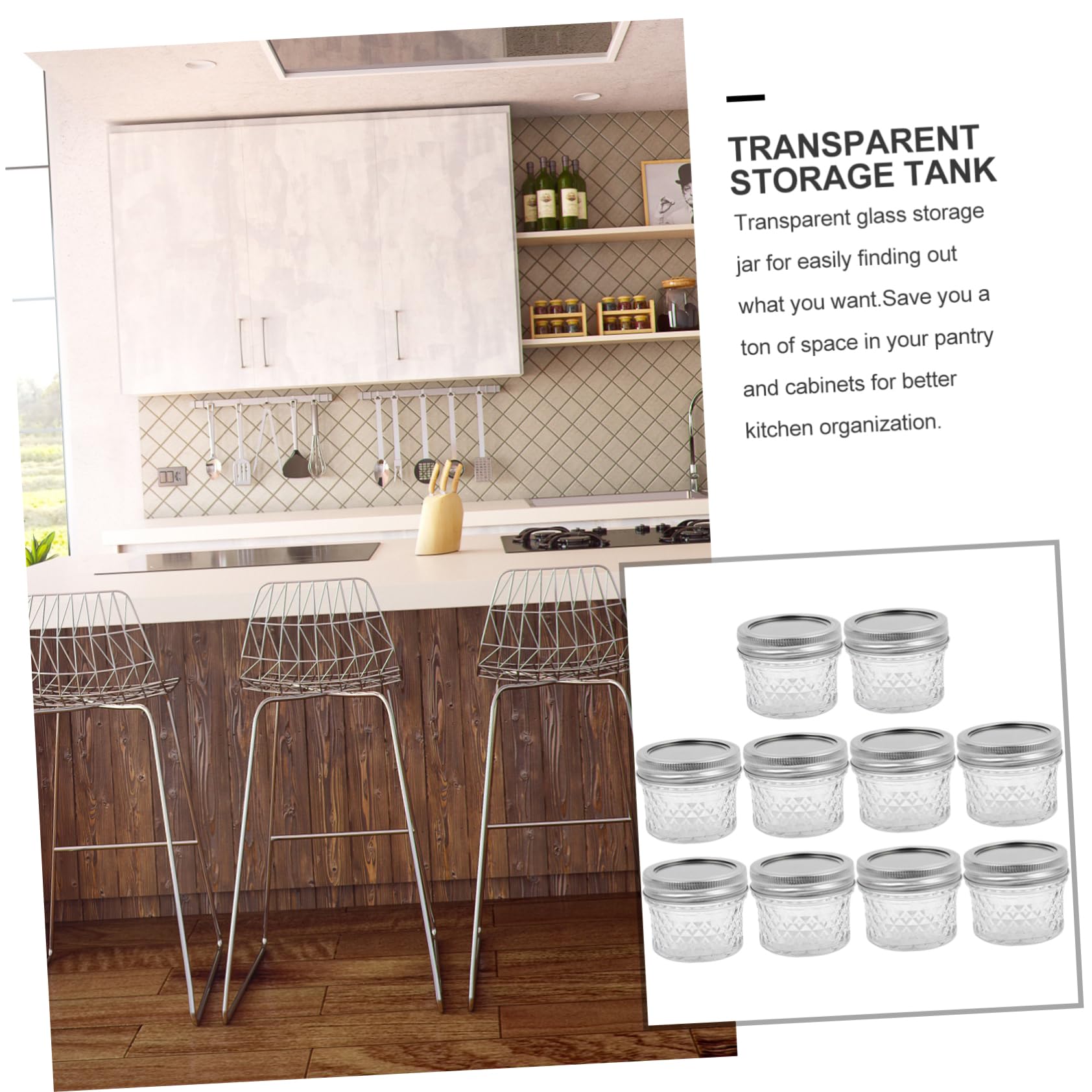 TOPBATHY 10 Piezas Frascos de Transparentes de Tarros Sellados para Almacenamiento de Miel y Jugos Recipientes de Cocina para Conservas y Alimentos