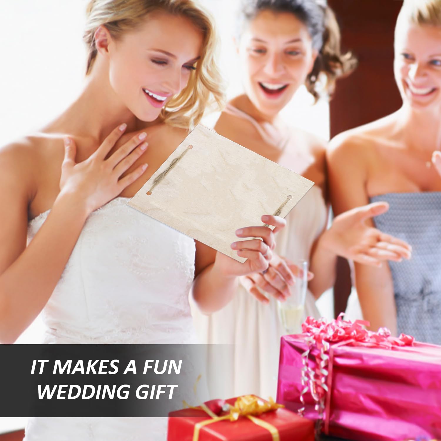 Tarjeta de dinero de madera personalizada regalo boda recién casados