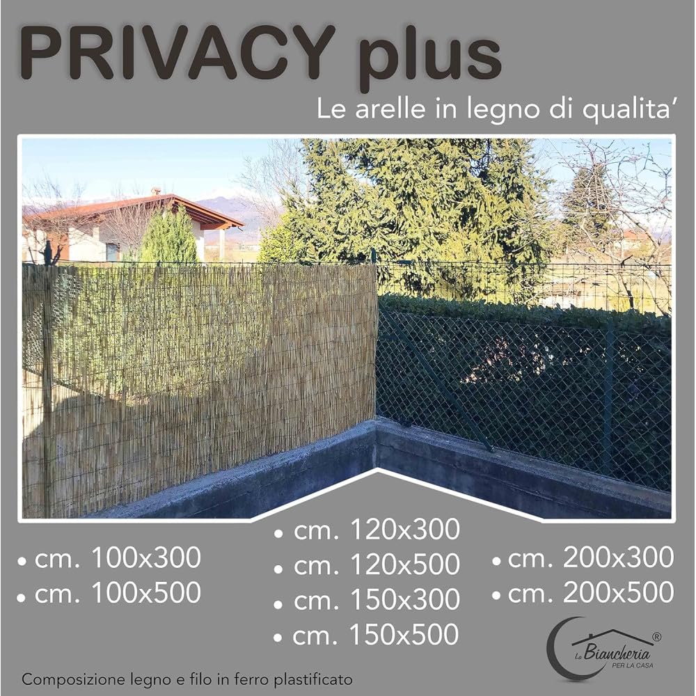 Arelle Privacy Plus – Arella Frangivista in Canne Naturali tipo Bambù, Canniccio per Balcone e Recinzione - Cm. 200x300