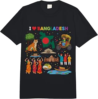 I Love Bangladesh Proud Bangladeshi Roots Culture Comfort Colors Adult Heavyweight T-Shirt