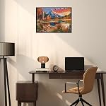Noceba Sunset Lake Chalet 500 Puzzle de pièce, coucher de soleil d'automne de paysage scénique 500 Puzzles pour adultes, Puzzle pour adultes dans le lac, Grand cadeau de puzzle pour Halloween