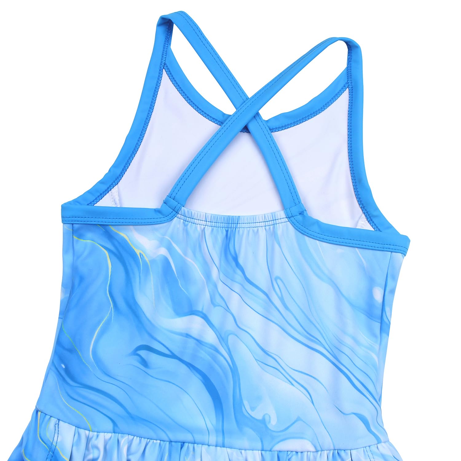 MODAFANS Tennis- und Golfkleid für Mädchen, ärmellos, athletisch, plissiert, mit integrierten Shorts und Taschen