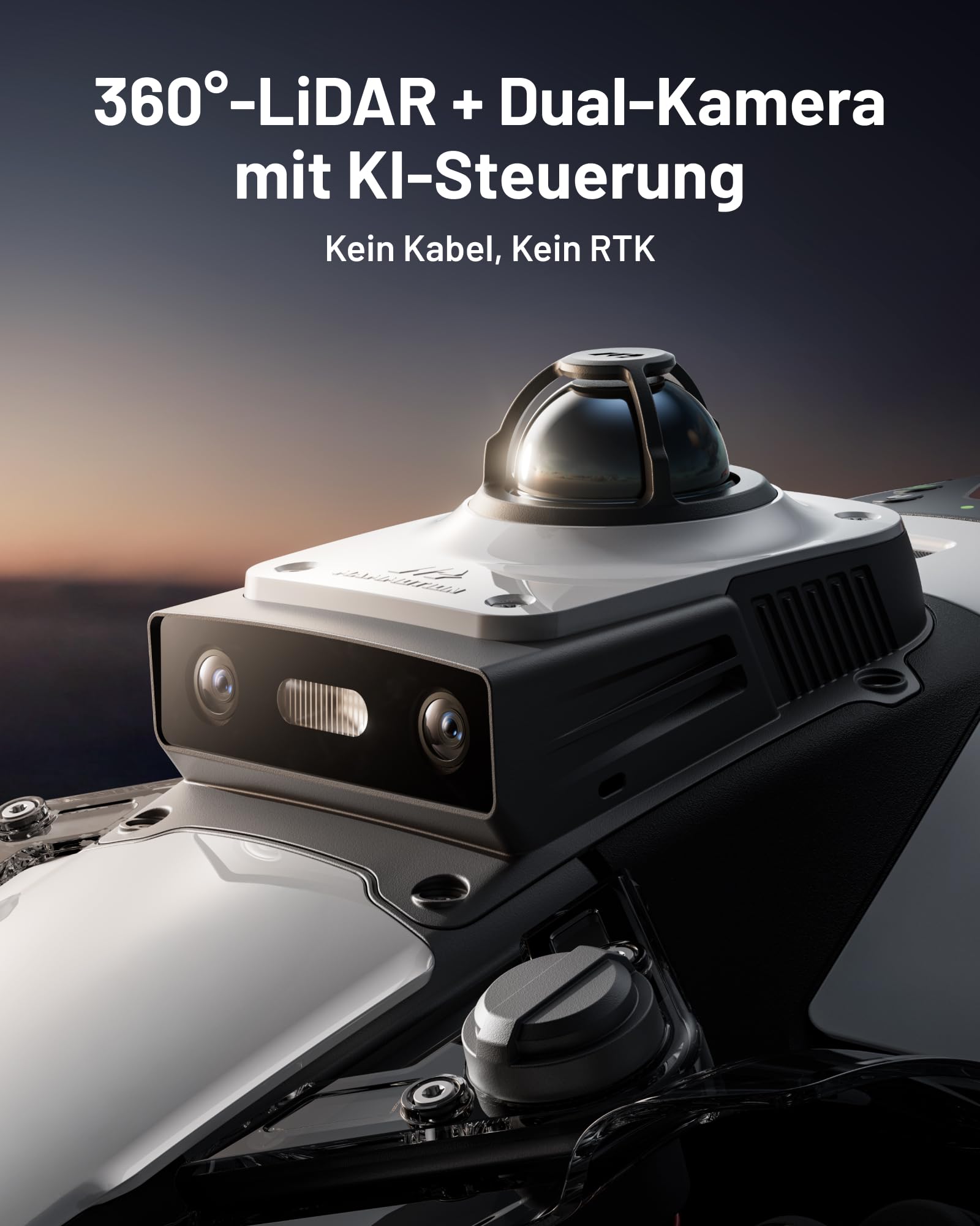 MAMMOTION LUBA Mini 2 AWD 1500 Mähroboter ohne Begrenzungskabel mit Mini Garage+Reinigungsständer,1500 m²,360° LiDAR & Dual-Kamera KI,Auto Höhenanpassung,80% Steigung,DropMow,Auto-Mehrzonen-Kartierung - 2