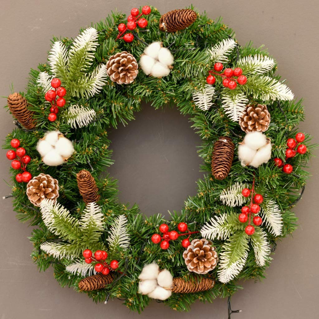Guirlande de Noël durable pour éviter la perte d'aiguilles sur la porte