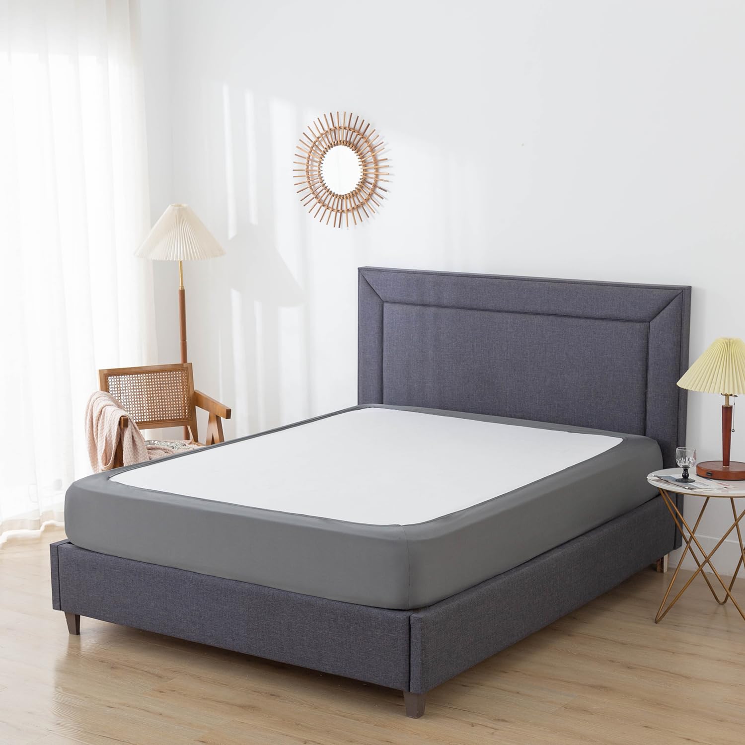 Box Spring Cover Unknown Size - Elastic Wrap Around 4 Sides Bed Skirt, with Smooth and Elastic Knit Material, Washable, Dustproof -