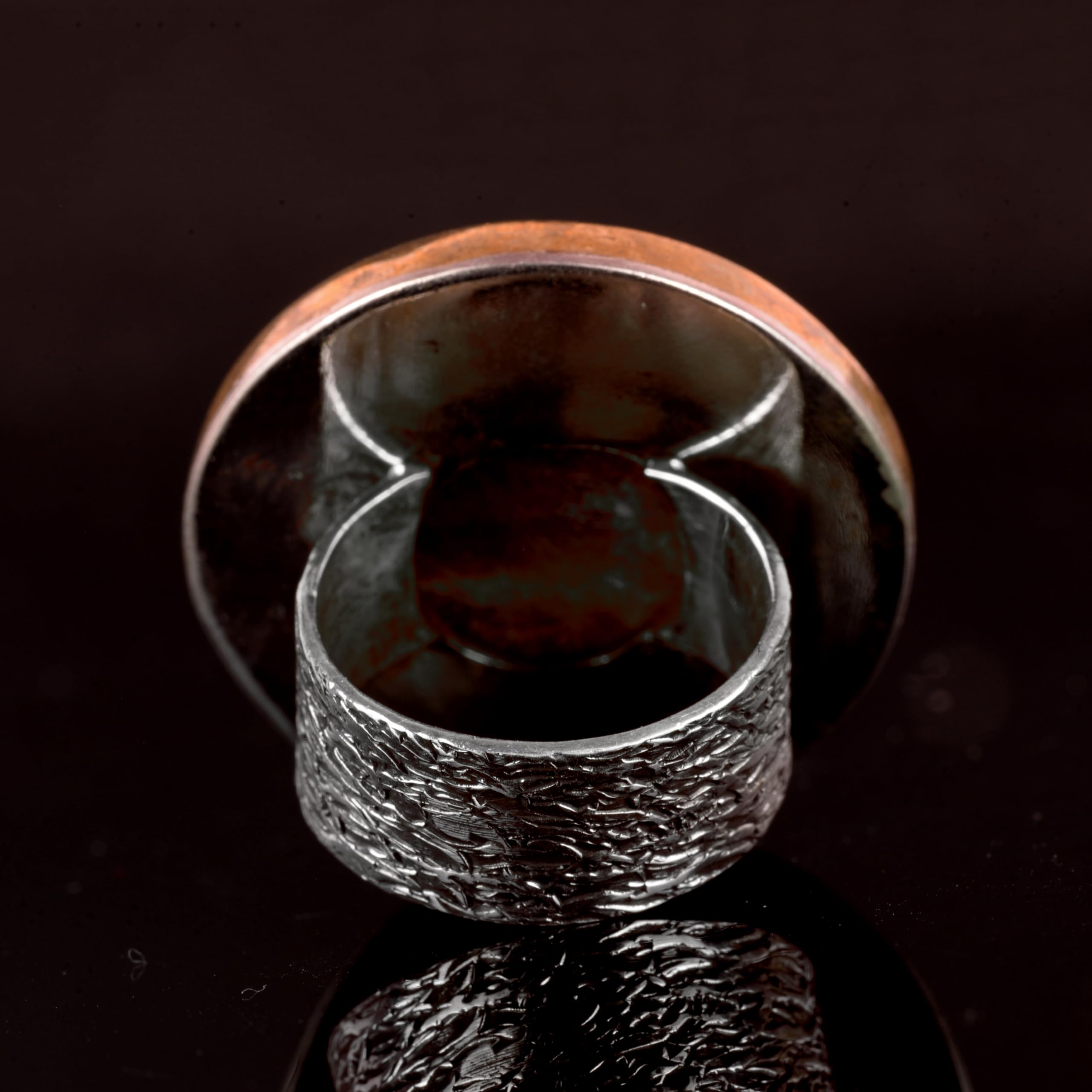 KAMBO Anillo de ágata natural real para hombre, anillo de plata para hombre (talla 8.25), piedra preciosa, ágata, Piedra preciosa, Ágata