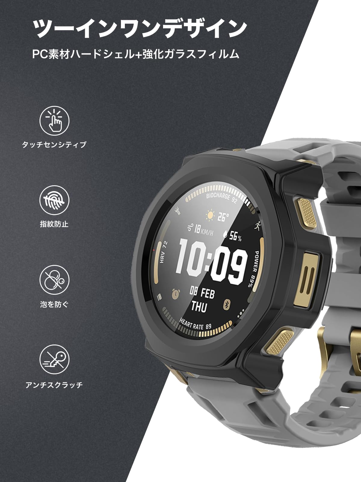 Amazon.co.jp: For Amazfit T-rex 3 Pro 44MM ケース 保護 ガラス 