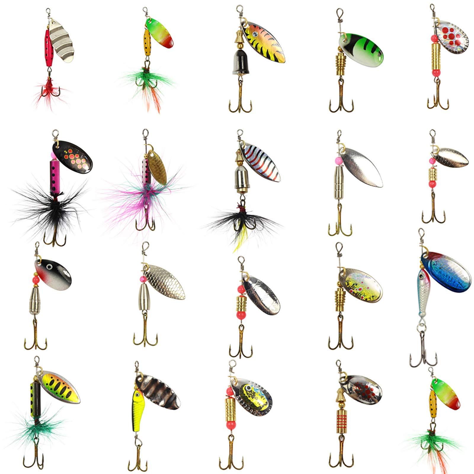 Croch Cucchiaini da Pesca Esche Artificiali Spinning per Trota, Persico,Luccio Spoon Kit