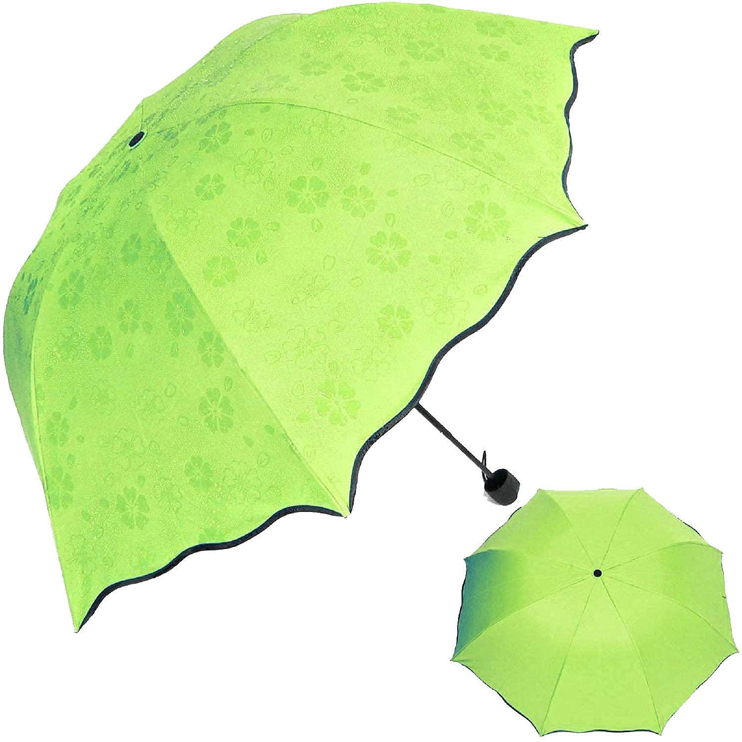 Jukmen Umbrella Anti-UV sun rain umbrellas magic color change compact folding windproof dome folding sun rain windproof blooming parasol || Multicolor