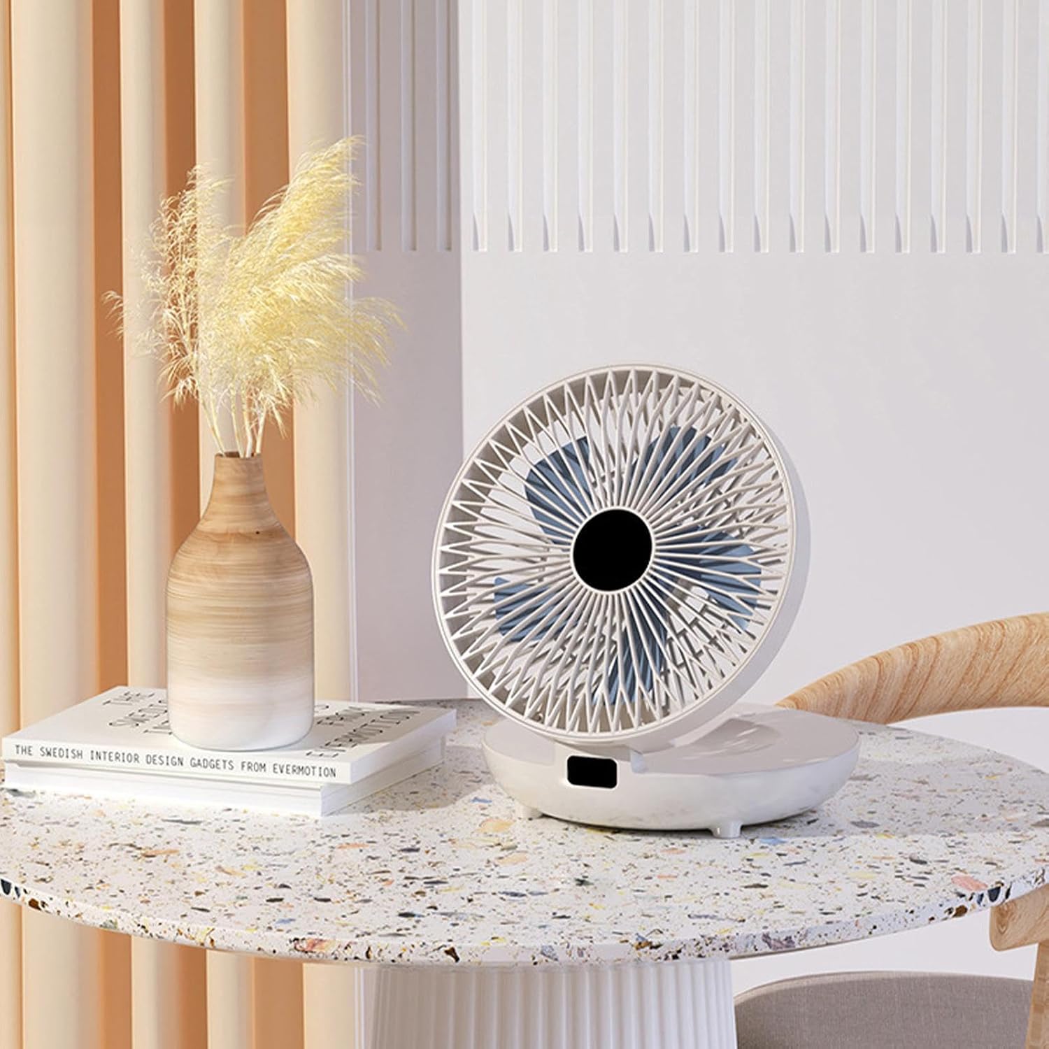 Wall Mounted Fan Foldable Oscillating Household Accessory | Double Purpose for Bedroom, Home, Desktop, Offices