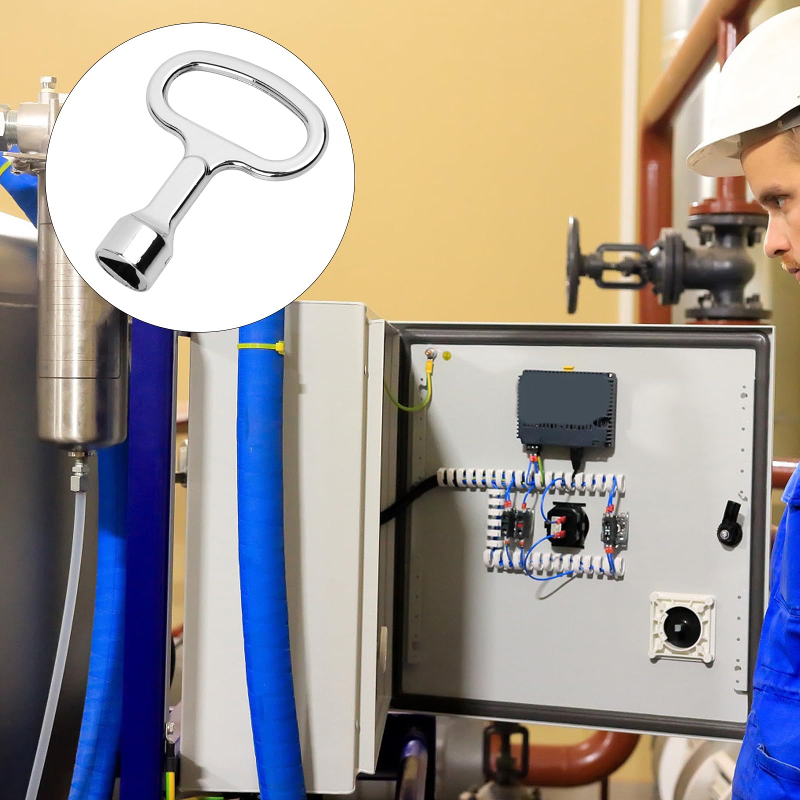 6 chiavi triangolari a bussola quadrate, chiave a croce per acqua, serratura universale in lega di zinco, per cassette elettriche, contatore di energia elettrica, box armadio