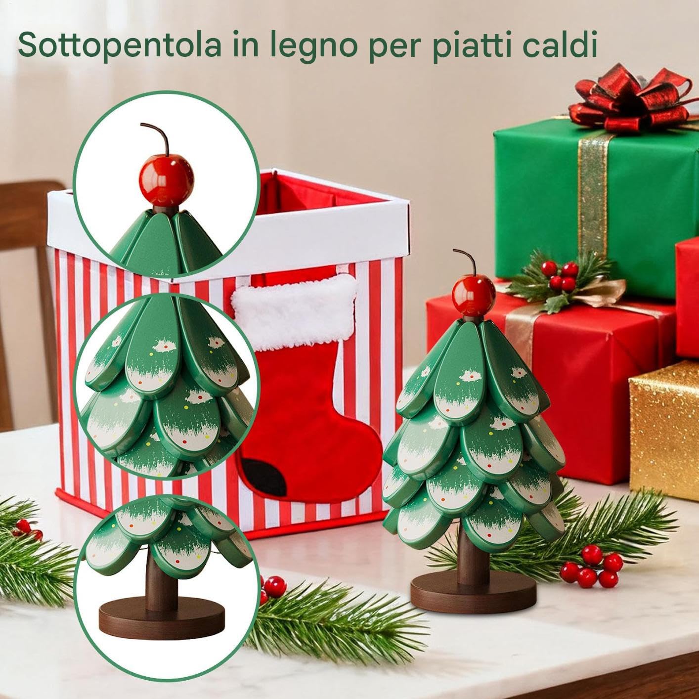 Sottobicchieri A Forma Di Albero Sottopiatto In Legno