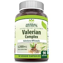 Herbal Secrets Valerian Complex Supplement | 1200 Mg per Serving | 90 Veggie Capsules | Non-GMO | Gluten-Free | Made in USA