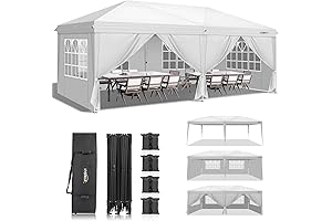 VINGLI 10x20 Pop Up Tent with 6 Sidewalls