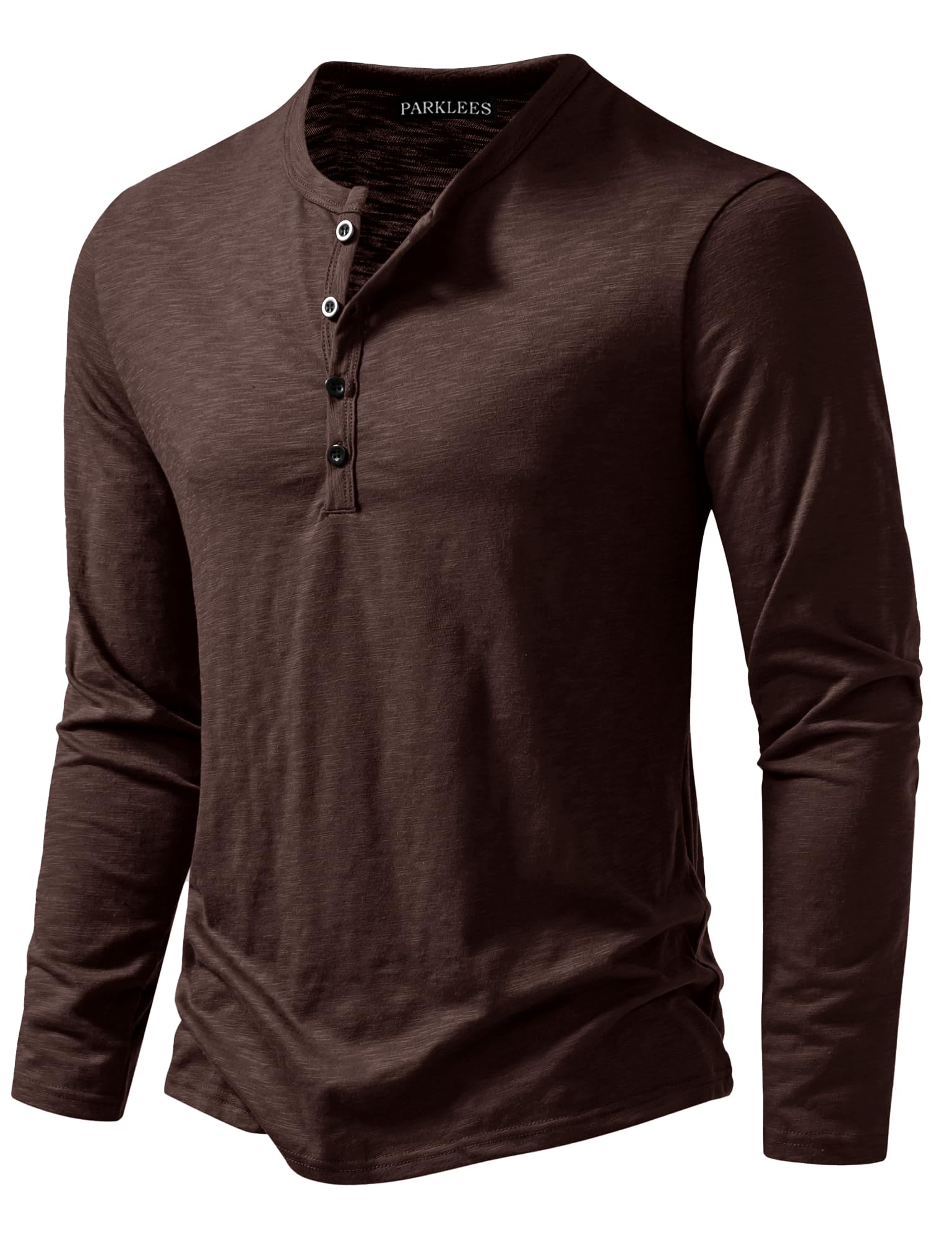 ZEROYAA PARKLEES - Camicia da uomo a maniche corte Henley, casual, elasticizzata, slim fit