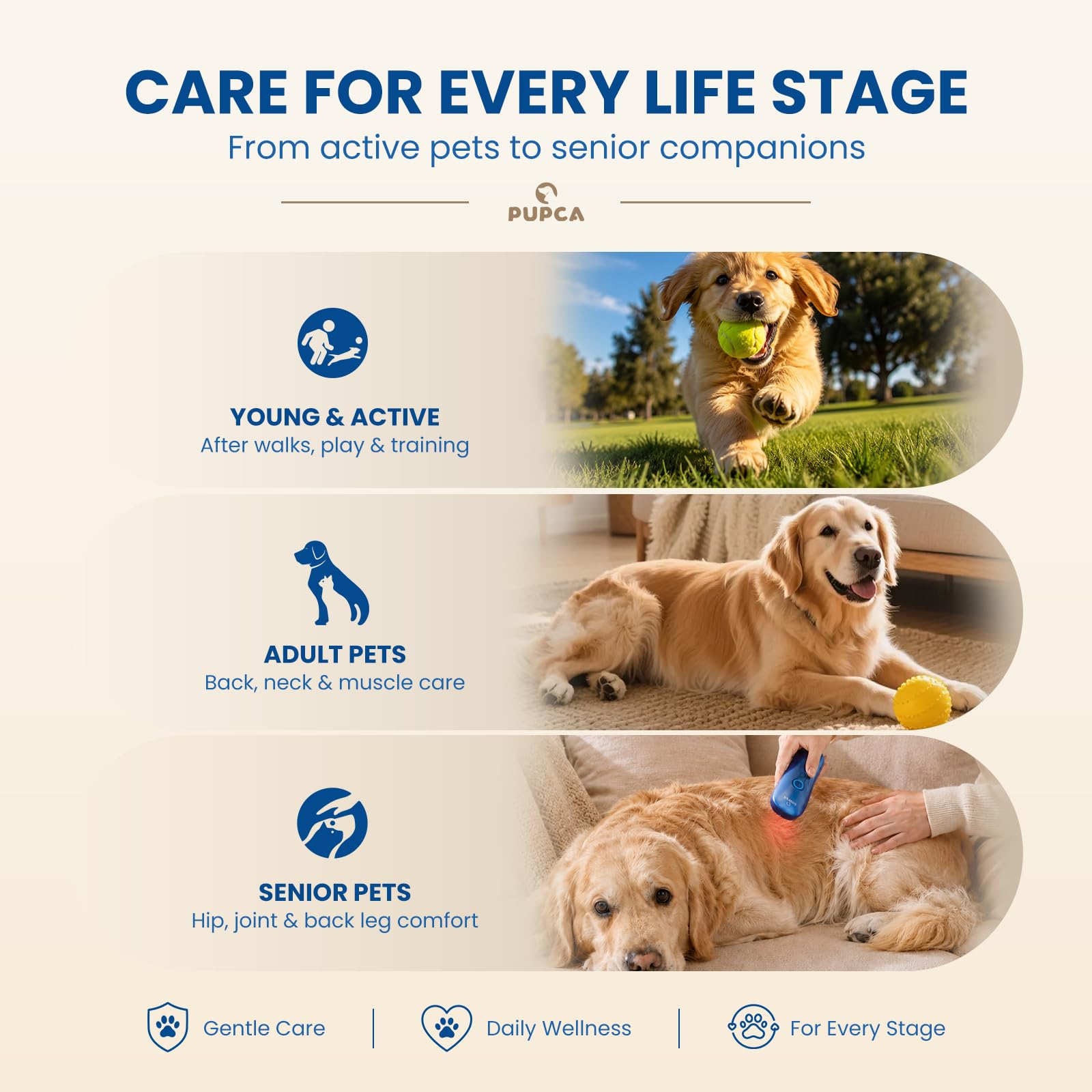 Dispositivo Terapia Luz Roja para Perros y Gatos, 18 * 620nm Dispositivo de Fototerapia para Mascotas Músculos, Cadera & Articulaciones, 2 Modos & Temporizador de 15 Minutos, Uso Diario en Casa