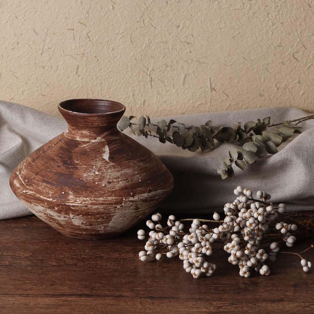 Vase rustique en céramique pour décoration d'intérieur (vase rustique - 03)