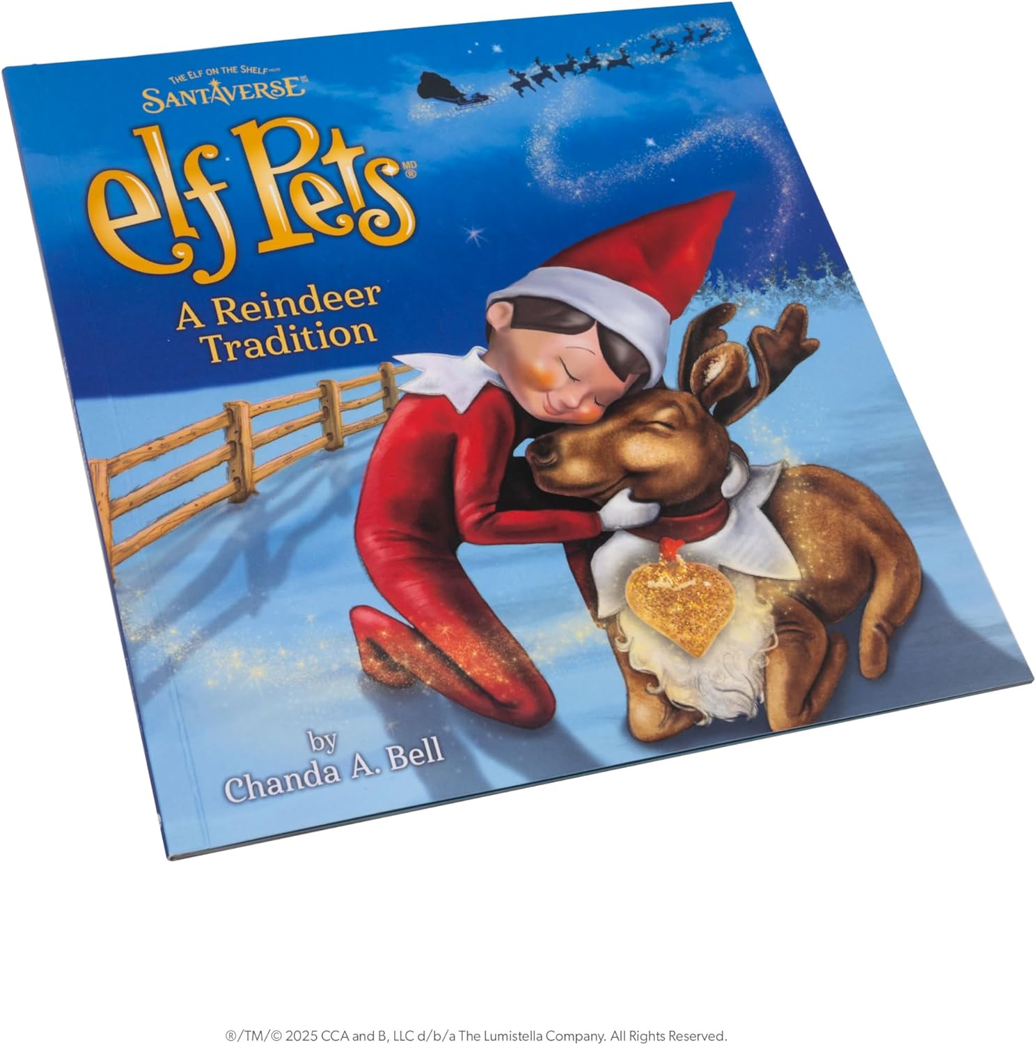 Elf Pets: A Reindeer Tradition - Includes Beautifully Illustrated Hardbound Storybook, Huggable Elf Pet Reindeer Stuffed Animal with Golden Heart Charm and Official Adoption Certificate