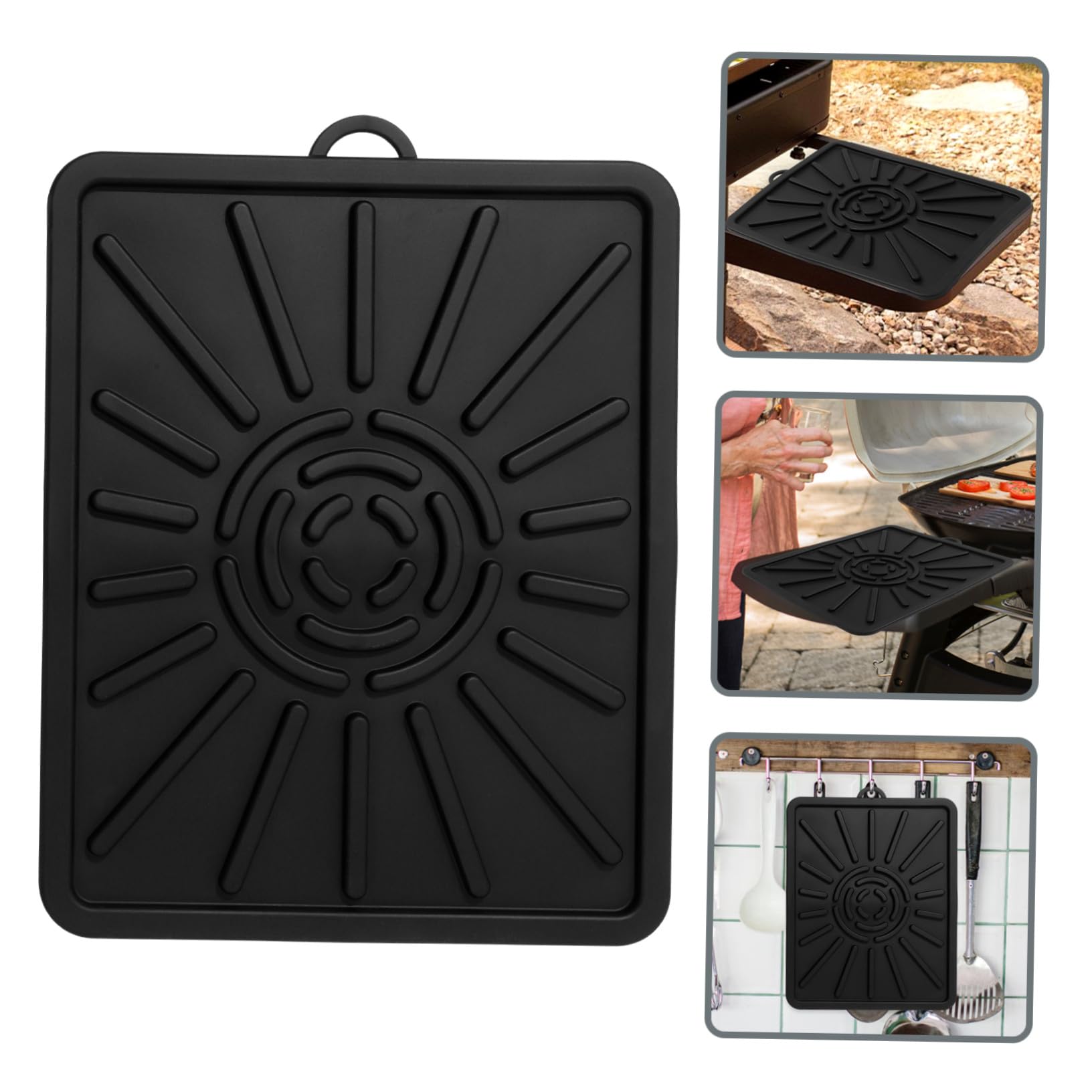 2 Stück Hitzebeständige Silikon Grillmatte mit Ölauffangfunktion Wiederverwendbare Grill abtropfmatte Schützende Backmatte für Vielseitige Grillmodelle Langlebiger Kratzschutz in