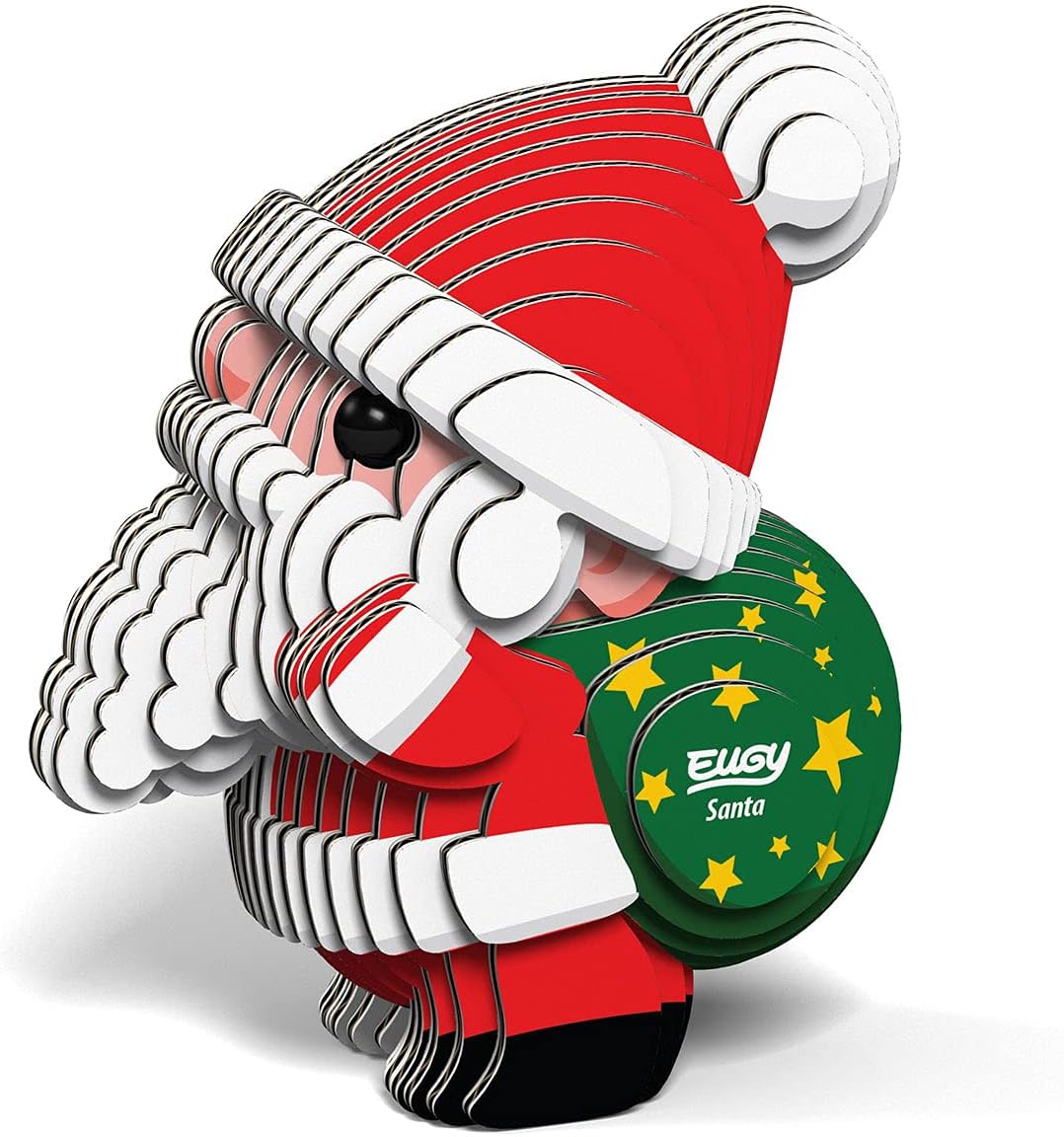 Eugy Santa 3D Puzzle, 24 Piece Eco-Friendly Educational Toy Puzzles for Boys, Girls & Kids Ages 6+