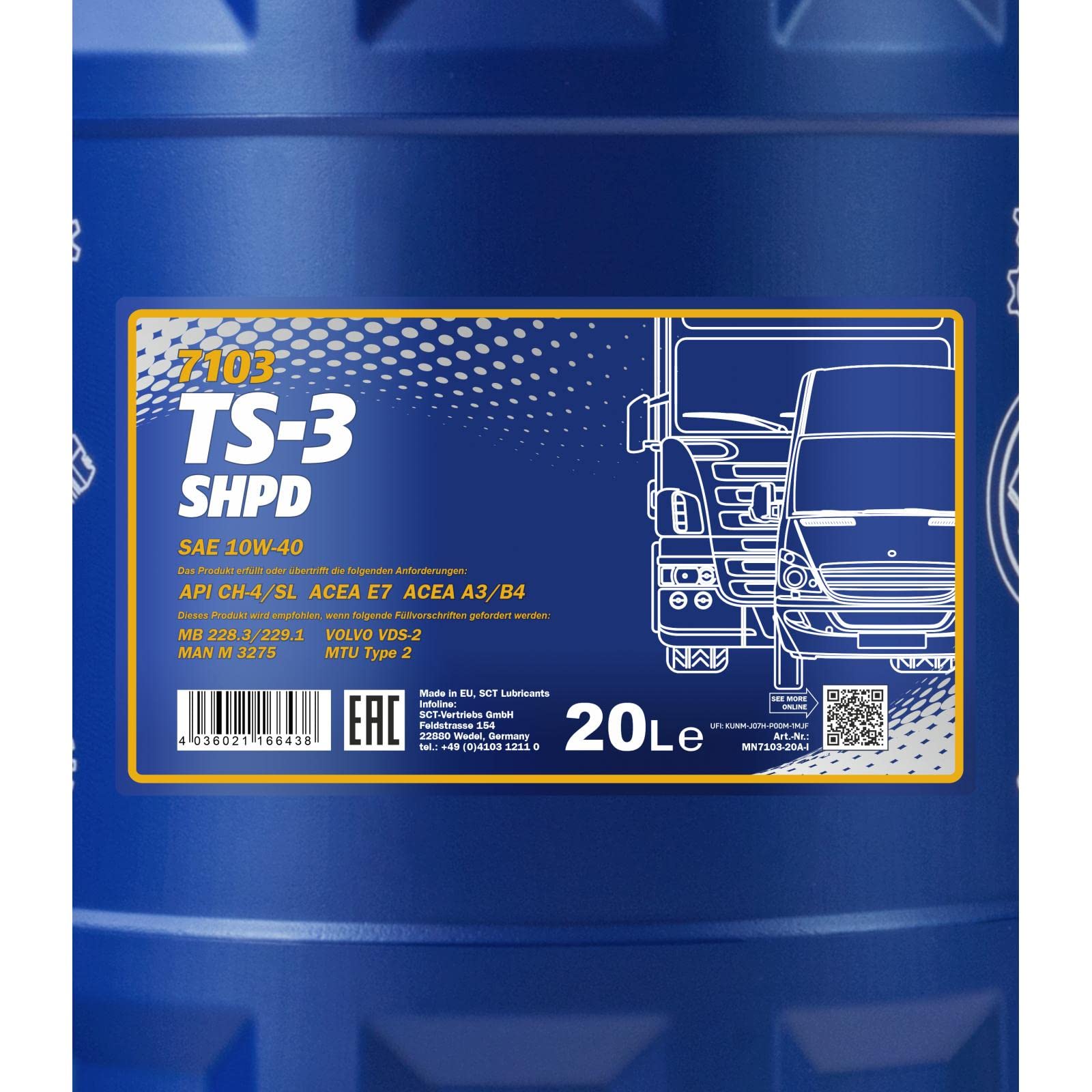 MANNOL Olio motore TS-3 10W-40 20 L Compatibilità con MERCEDES-BENZ Classe C Sedan W204 VITO/MIXTO Furgonato W639 Classe C Sedan W203 Classe A W176 Classe B W245