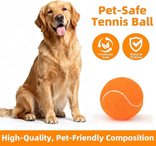 Miniatura 3 de Pelotas de tenis para perros de 2.5 pulgadas, paquete de 6 unidades, rebote silencioso, núcleo de goma resistente, juguetes duraderos para jugar en