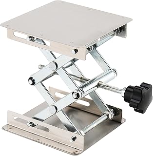 LEXININ 100 x 100mm Small Laboratory Lifting Platform, Stainless Steels Scientific Lab Jack Stand, Lab Jack Stand Table Lift for Physics Experiment