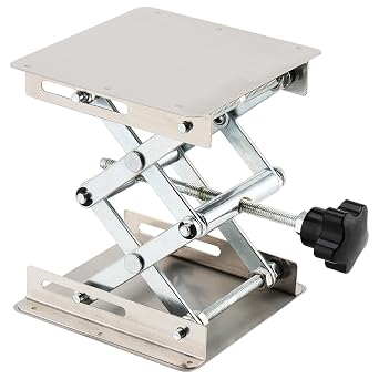 LEXININ 100 x 100mm Small Laboratory Lifting Platform, Stainless Steels Scientific Lab Jack Stand, Lab Jack Stand Table Lift for Physics Experiment