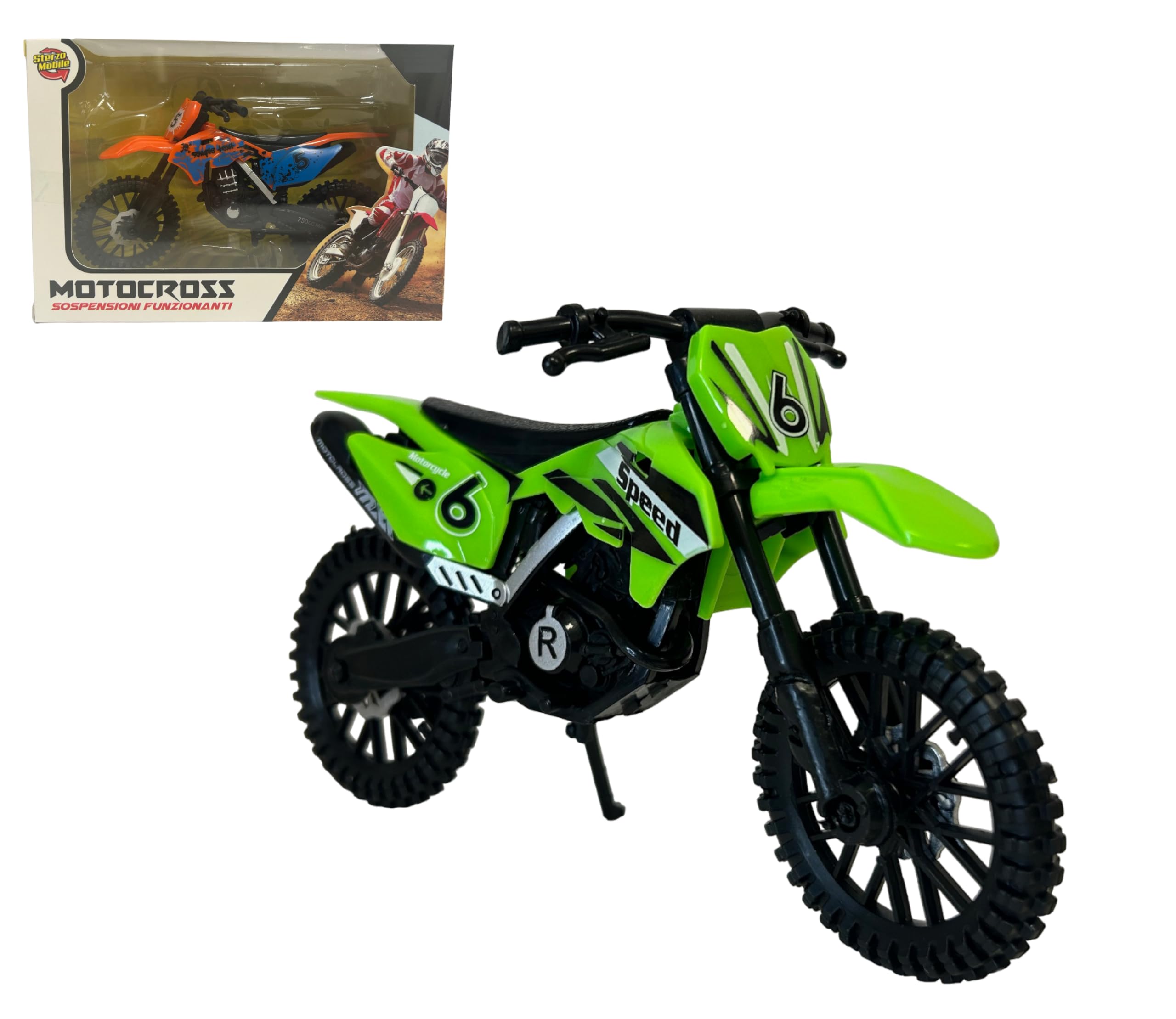Generico Modellino Moto Cross Moto Giocattolo Grande Scala 1:12 Motocross Sospensioni Funzionanti Dirt Bike Per Bambini Fuoristrada Gioco Motocicletta Da Cross Modellino,Colori Assortiti (CROSS B)